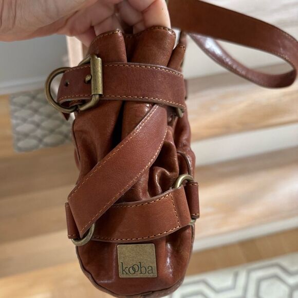 KOOBA LENA Large Leather Buckle Bag in Honey Tan - Picture 8 of 14